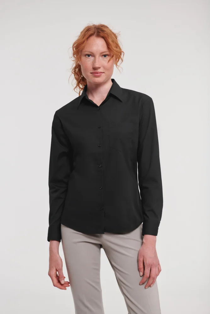 Popeline Bluse langarm
