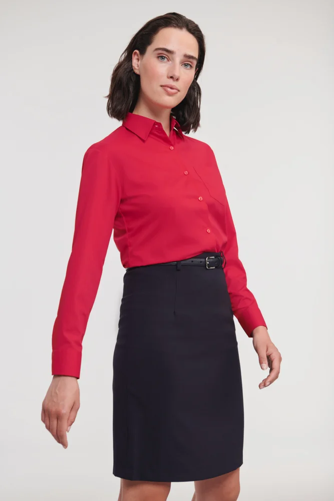 Popeline Bluse langarm