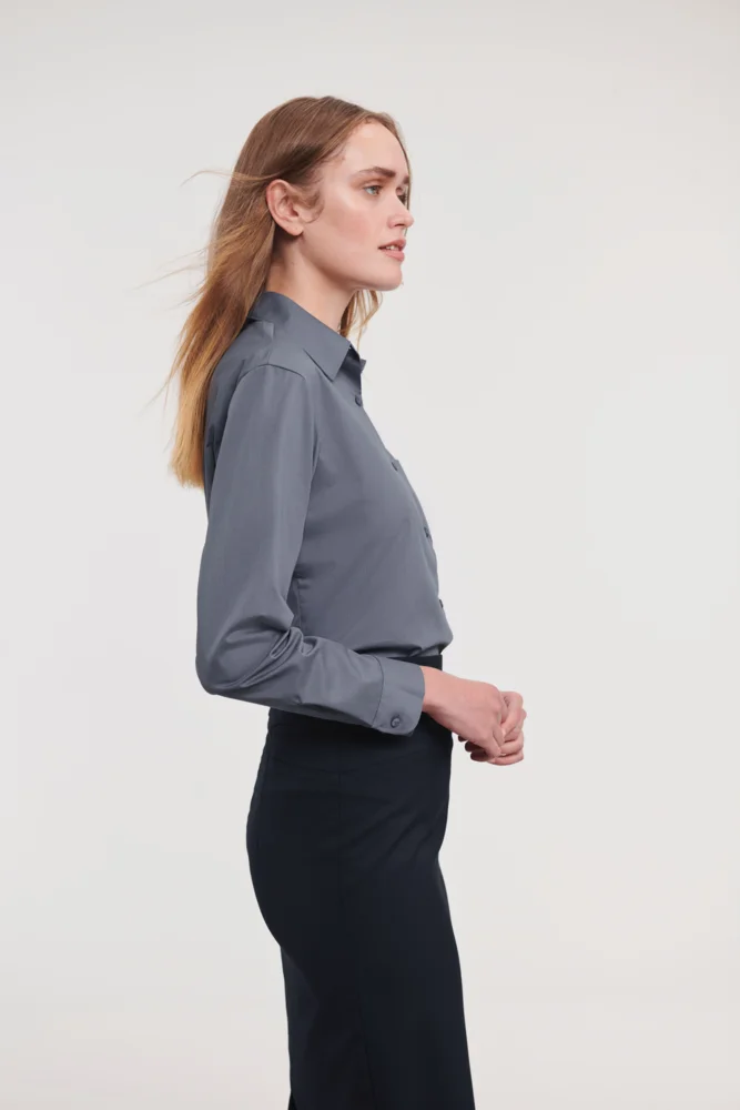 Popeline Bluse langarm