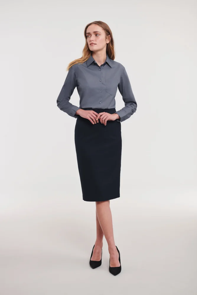 Popeline Bluse langarm