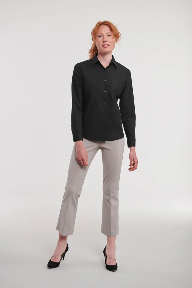 Popeline Bluse langarm