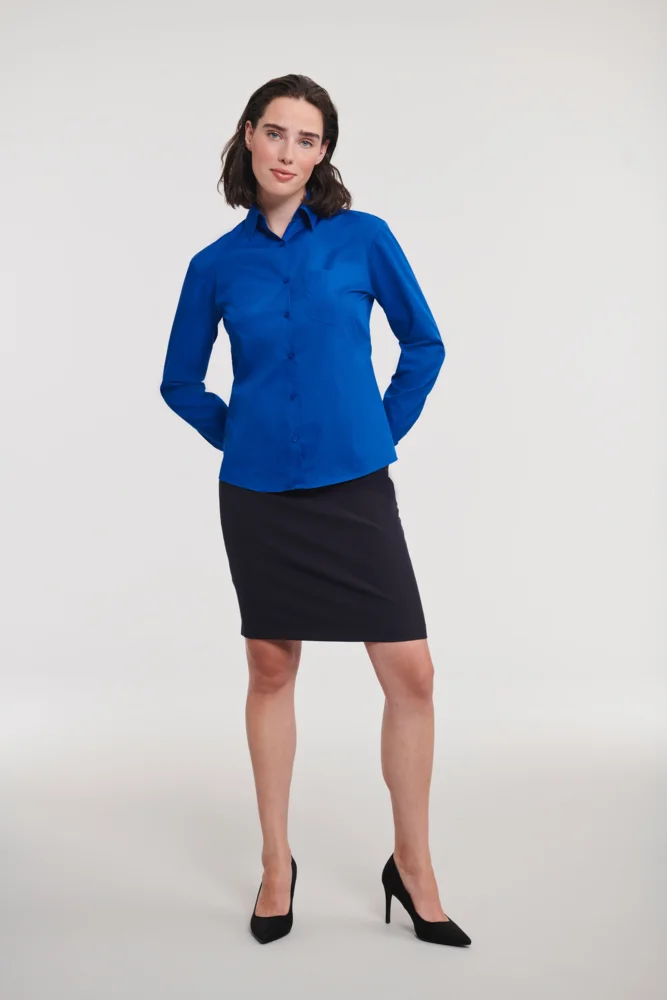 Popeline Bluse langarm