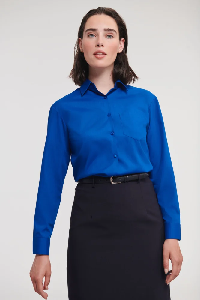 Popeline Bluse langarm
