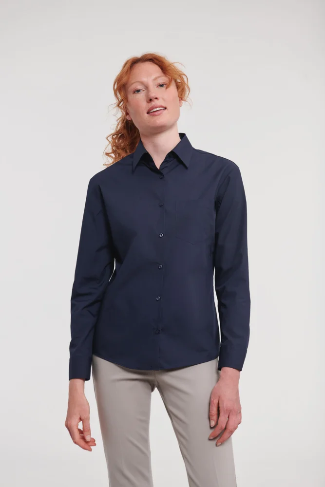 Popeline Bluse langarm