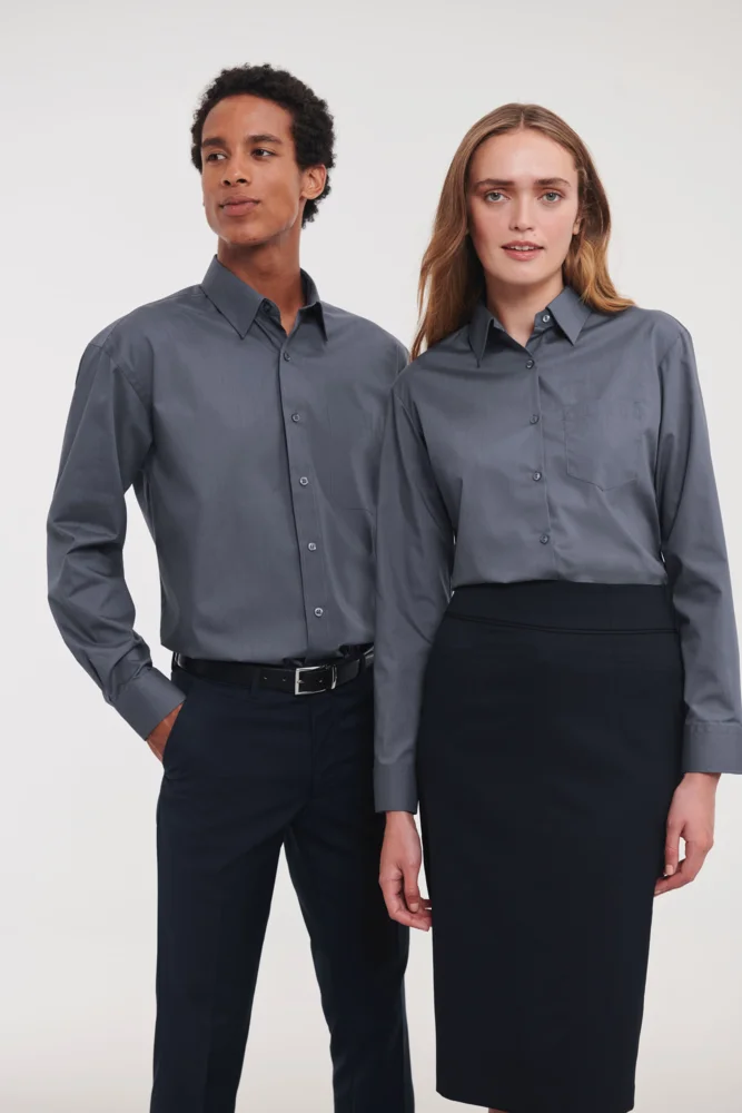 Popeline Bluse langarm