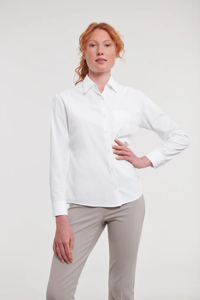 Popeline Bluse langarm