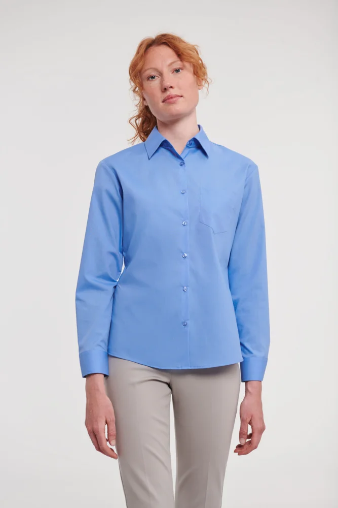 Popeline Bluse langarm