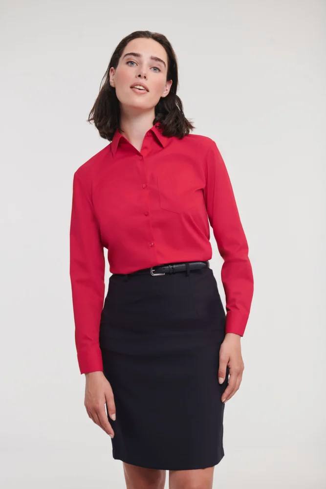 Popeline Bluse langarm