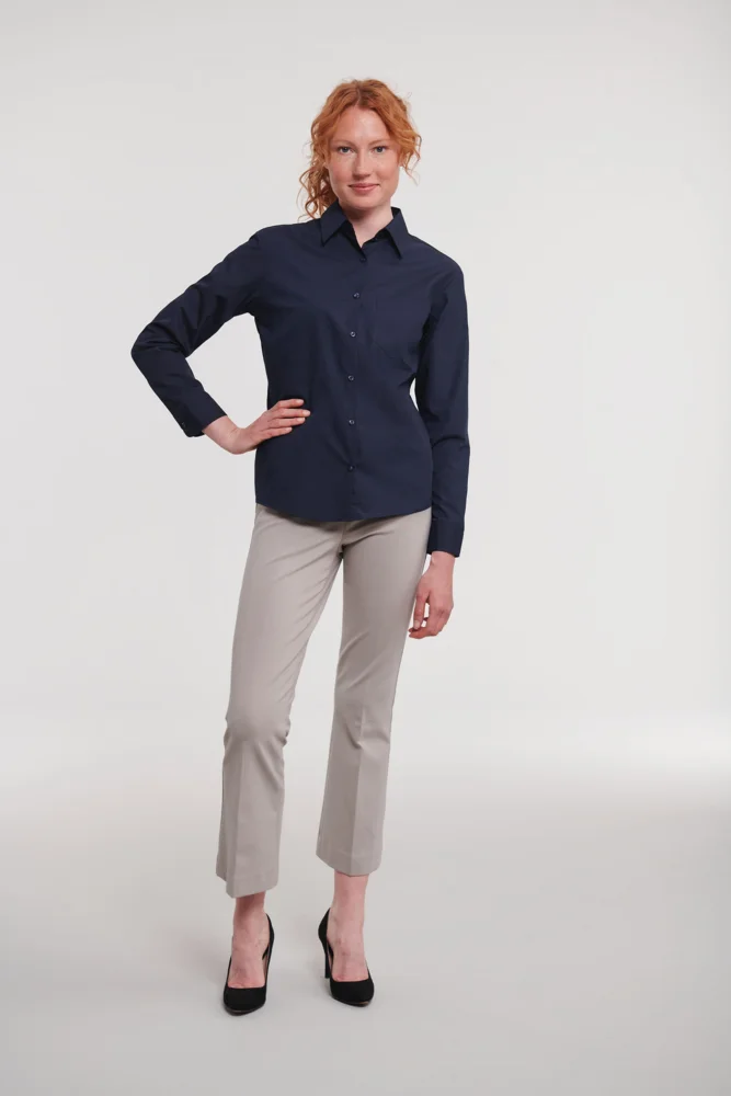 Popeline Bluse langarm