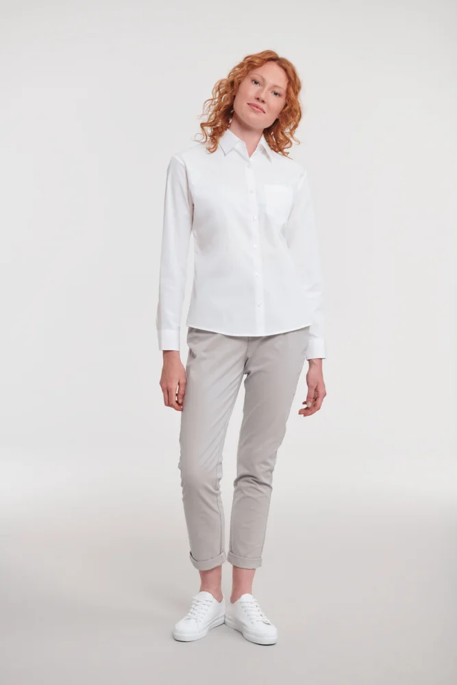Popeline Bluse langarm