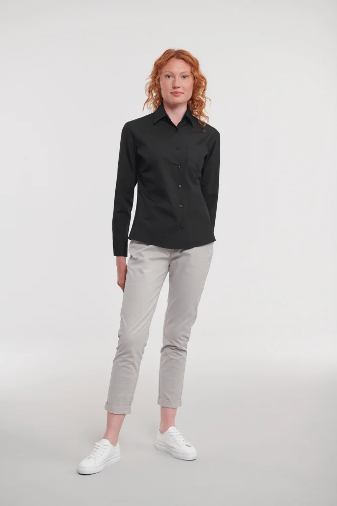 Popeline Bluse langarm