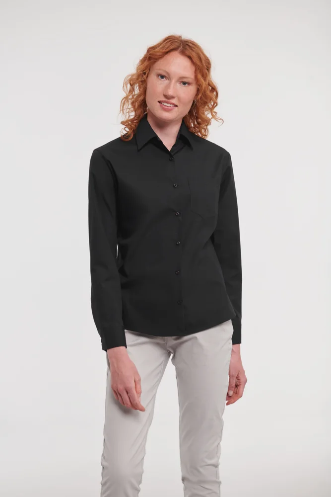 Popeline Bluse langarm