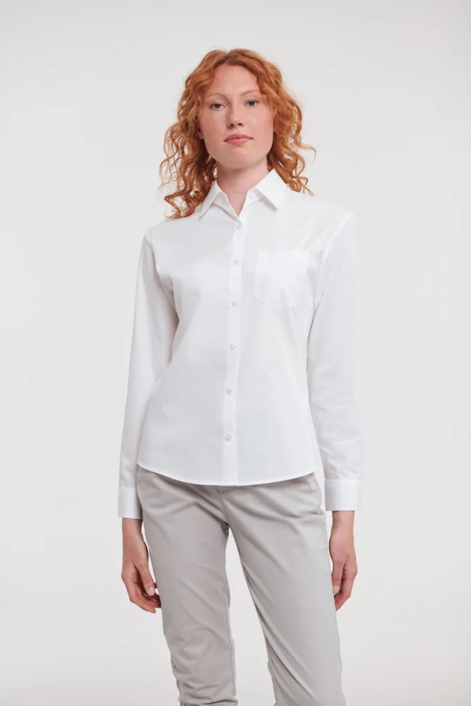Popeline Bluse langarm