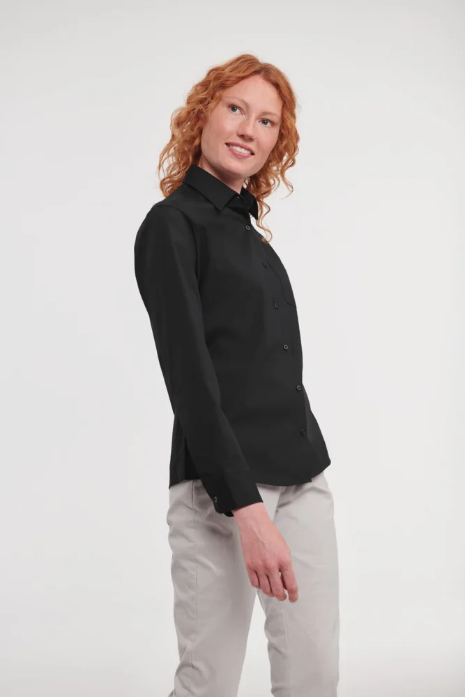 Popeline Bluse langarm