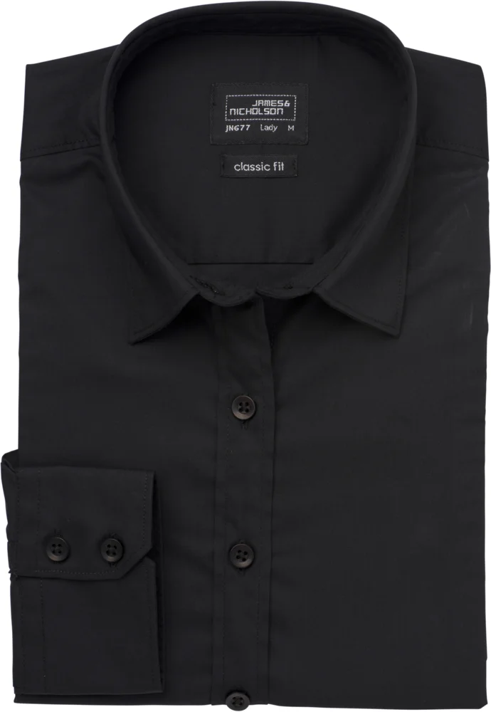 Popeline Bluse langarm