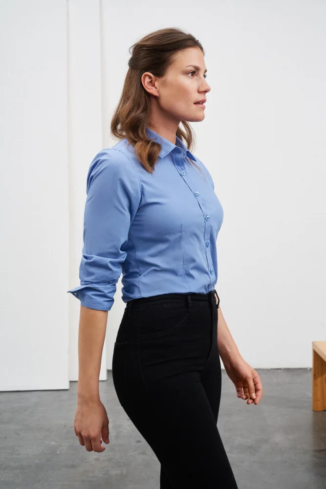 Popeline Bluse langarm