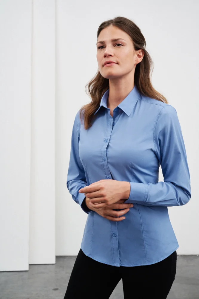 Popeline Bluse langarm