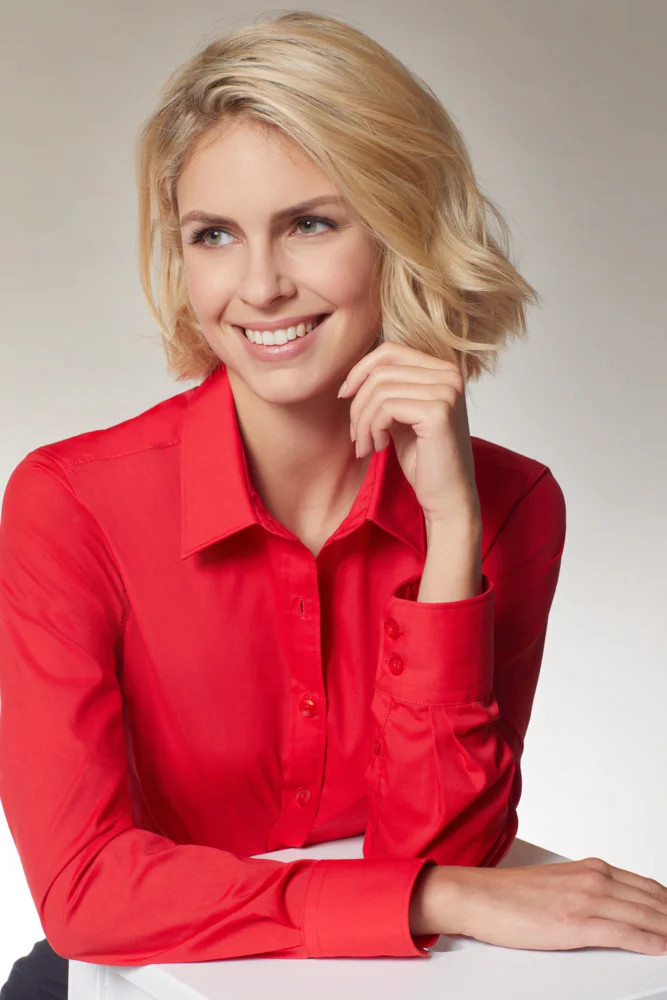 Popeline Bluse langarm