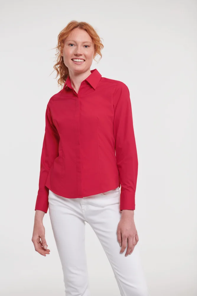 Popeline Bluse langarm