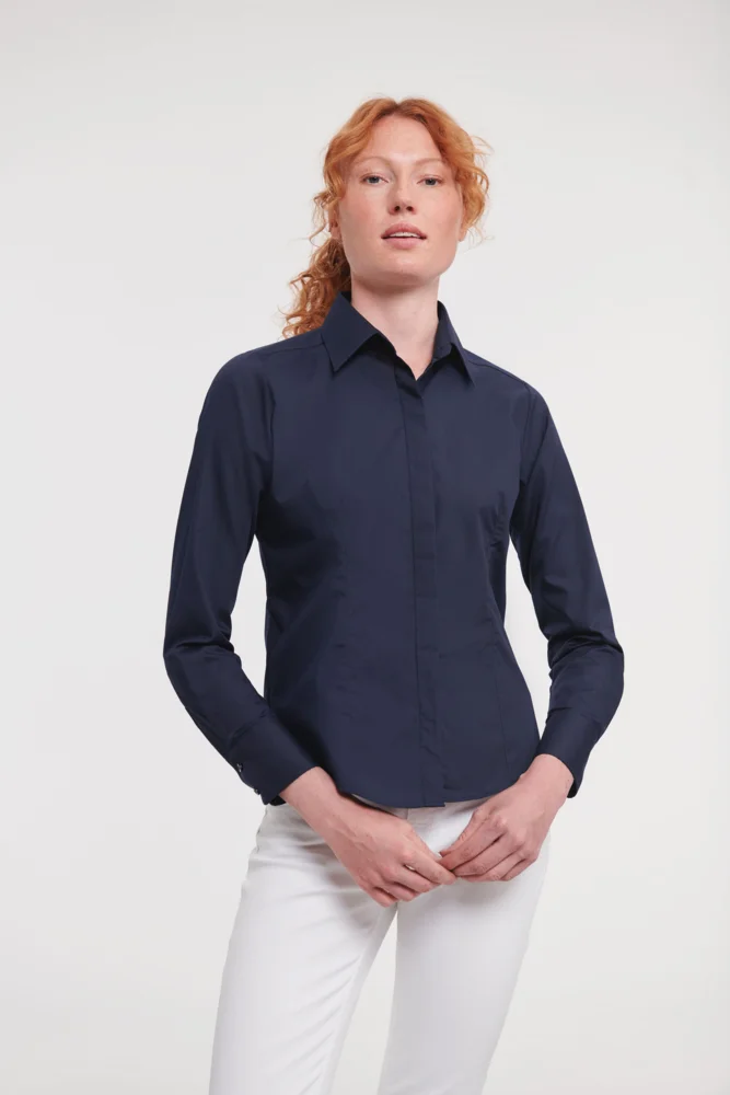 Popeline Bluse langarm