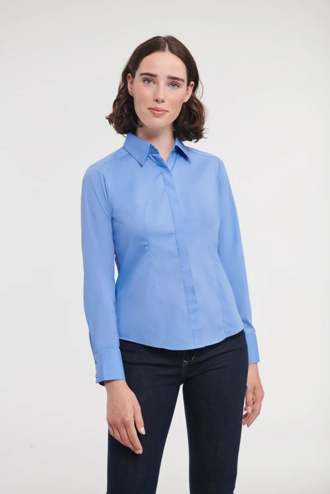 Popeline Bluse langarm