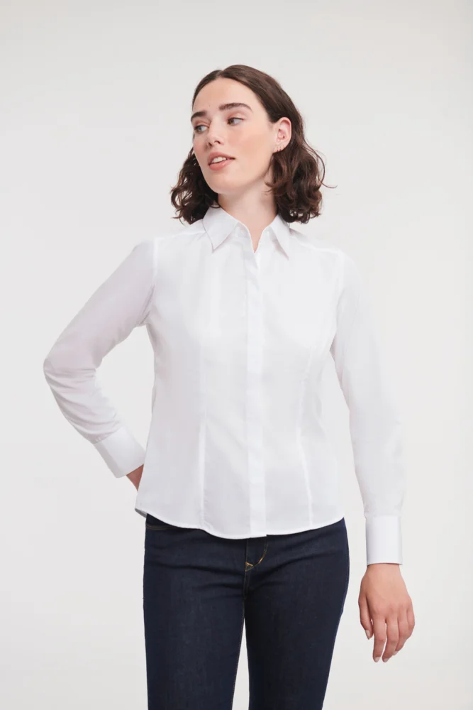 Popeline Bluse langarm