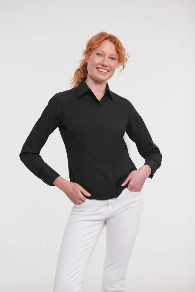 Popeline Bluse langarm