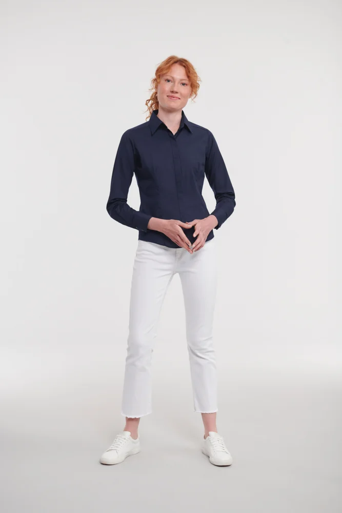 Popeline Bluse langarm