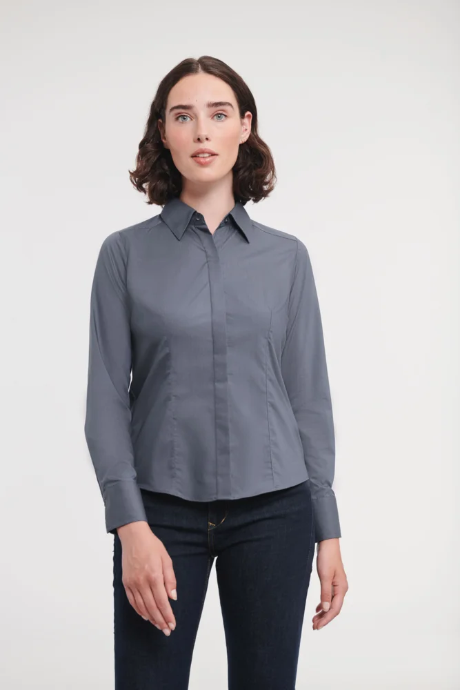 Popeline Bluse langarm