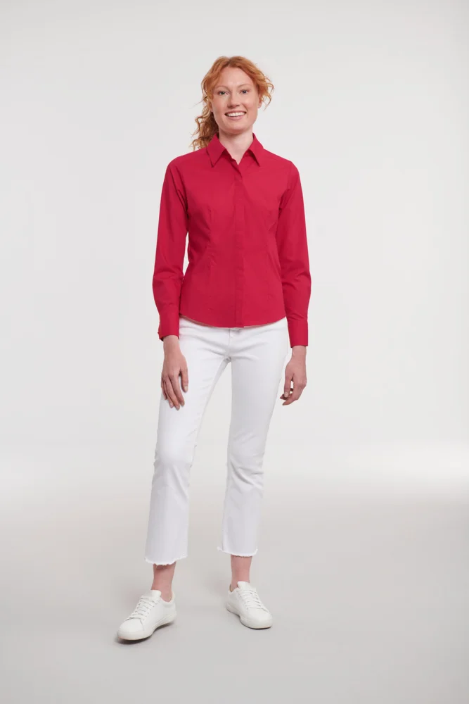 Popeline Bluse langarm