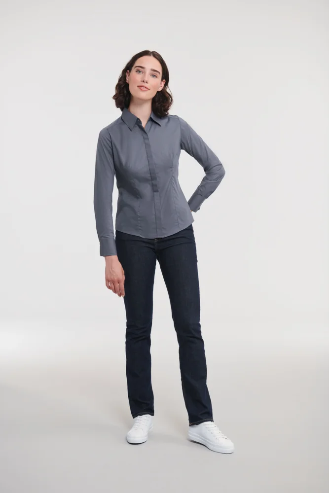 Popeline Bluse langarm