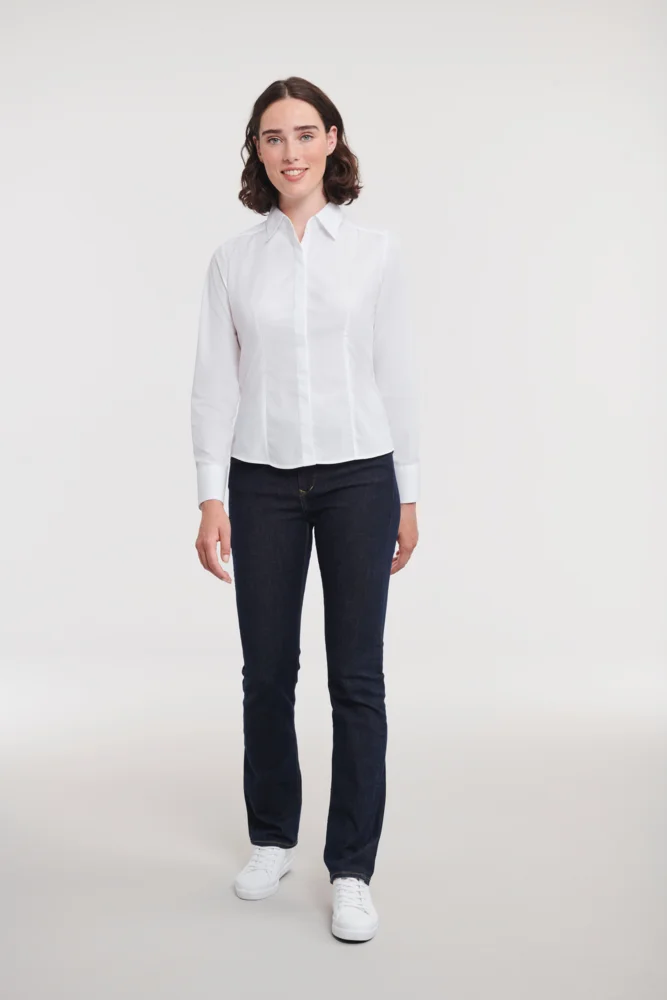 Popeline Bluse langarm