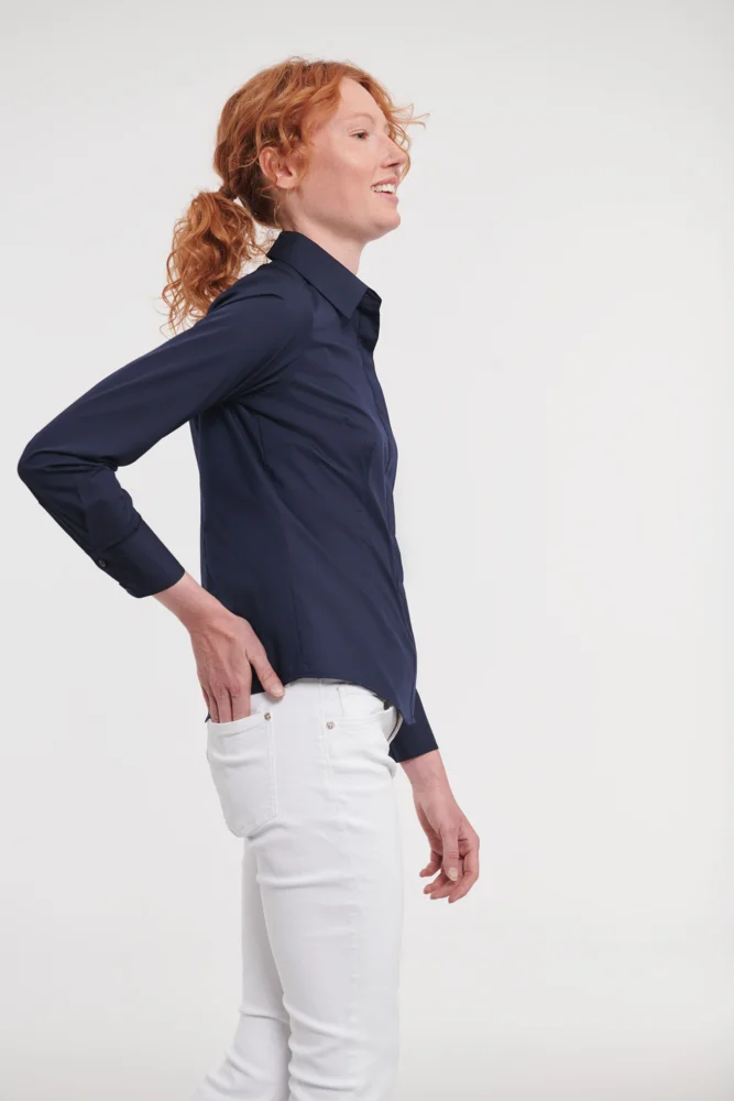 Popeline Bluse langarm