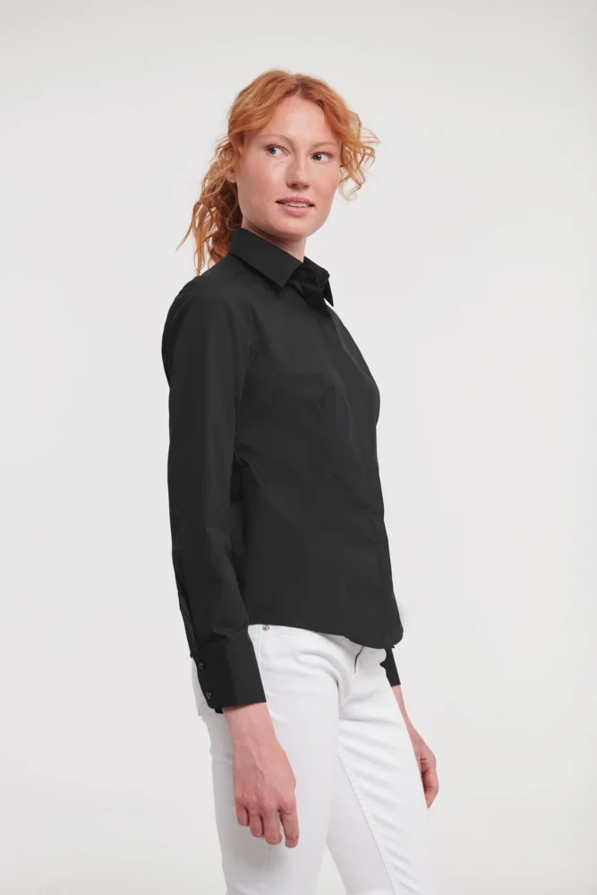 Popeline Bluse langarm