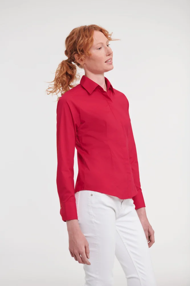 Popeline Bluse langarm
