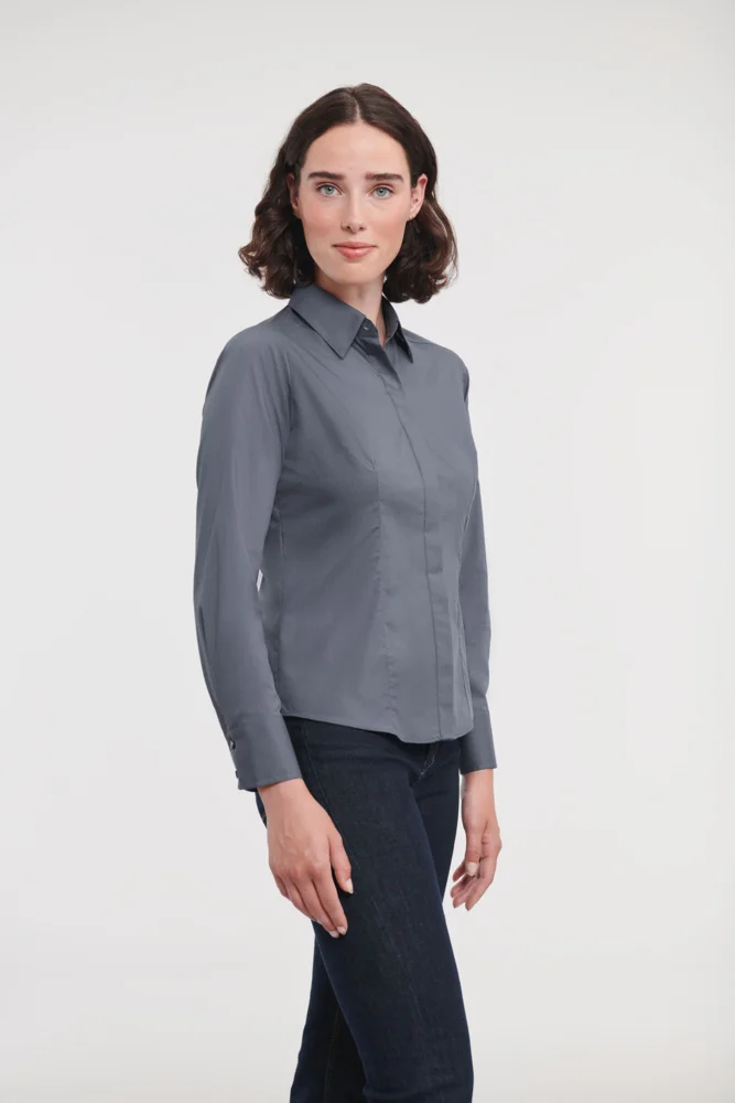 Popeline Bluse langarm