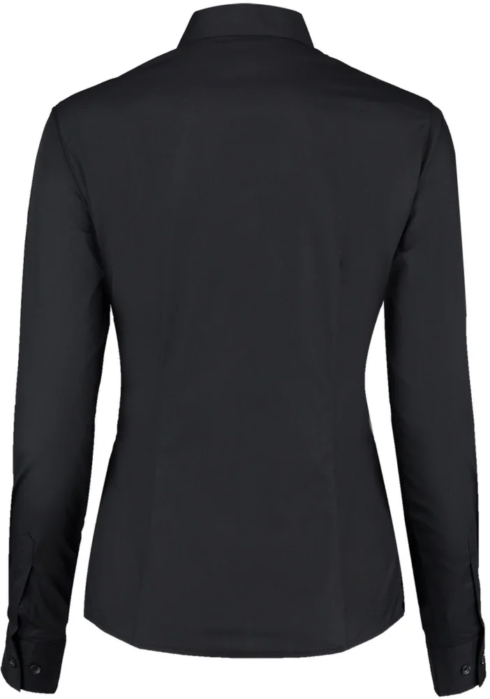 Popeline Bluse mit Maokragen langarm