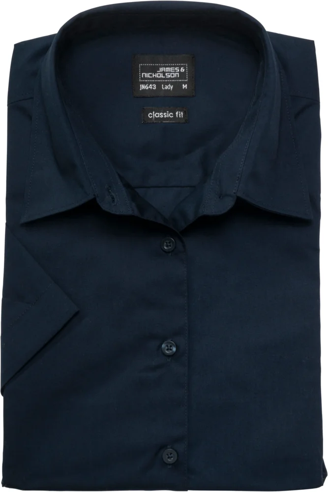 Popeline Business Bluse kurzarm