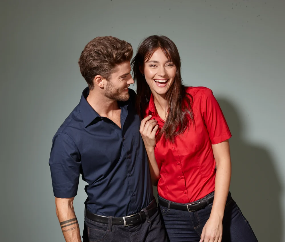 Popeline Business Bluse kurzarm