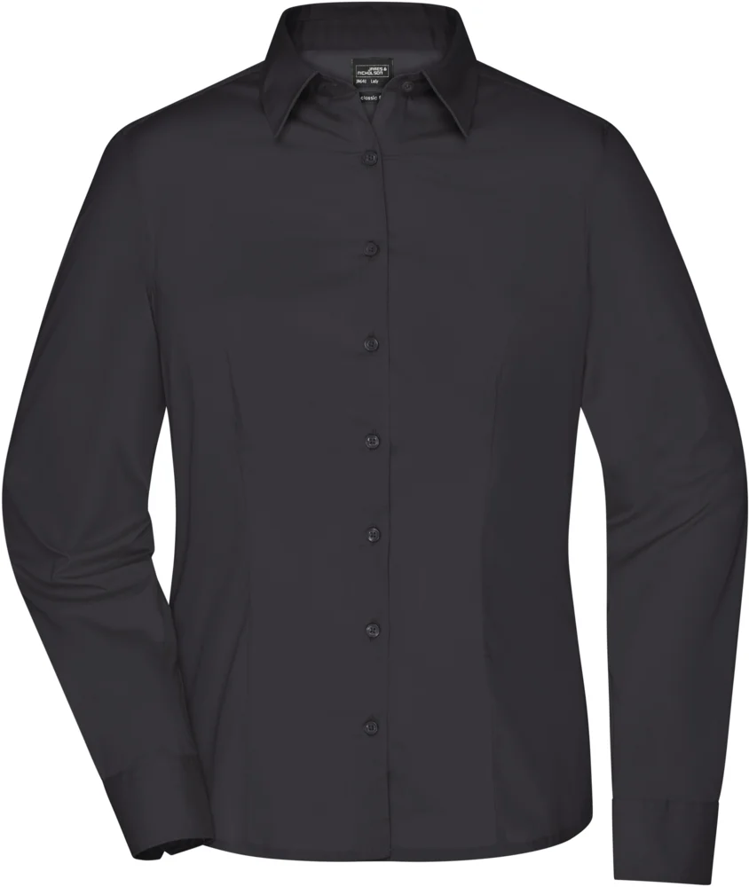 Popeline Business Bluse langarm