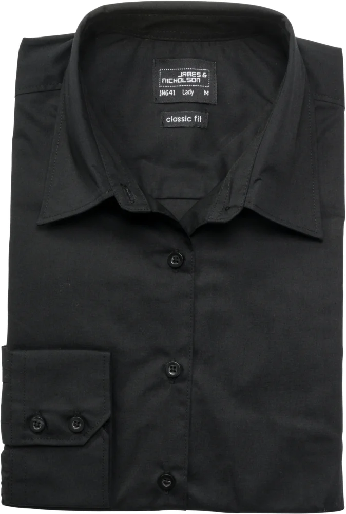 Popeline Business Bluse langarm