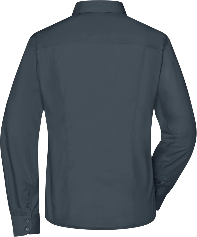 Popeline Business Bluse langarm