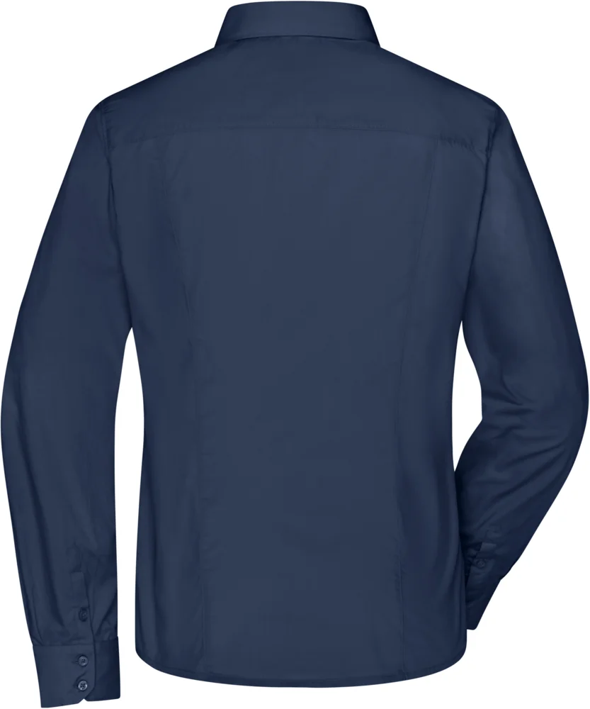 Popeline Business Bluse langarm