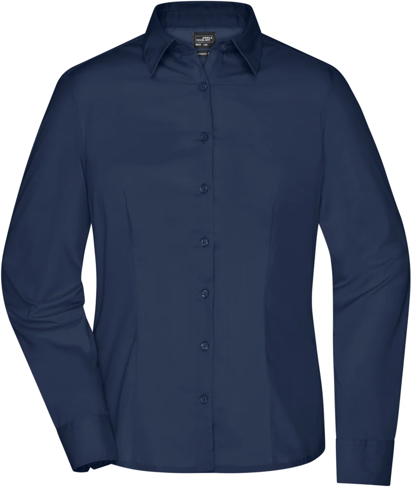 Popeline Business Bluse langarm