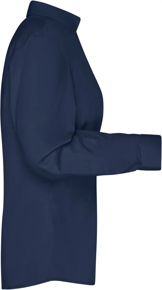 Popeline Business Bluse langarm