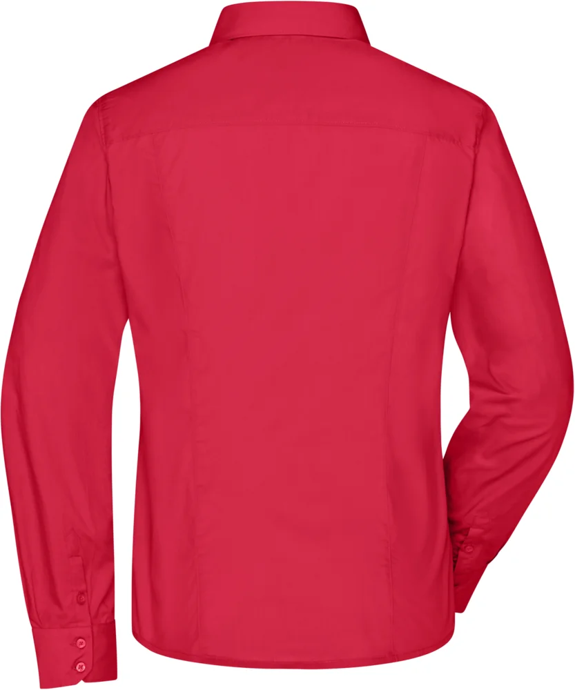 Popeline Business Bluse langarm
