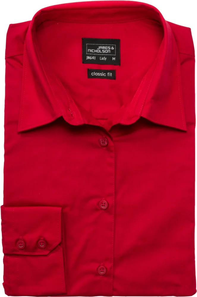 Popeline Business Bluse langarm