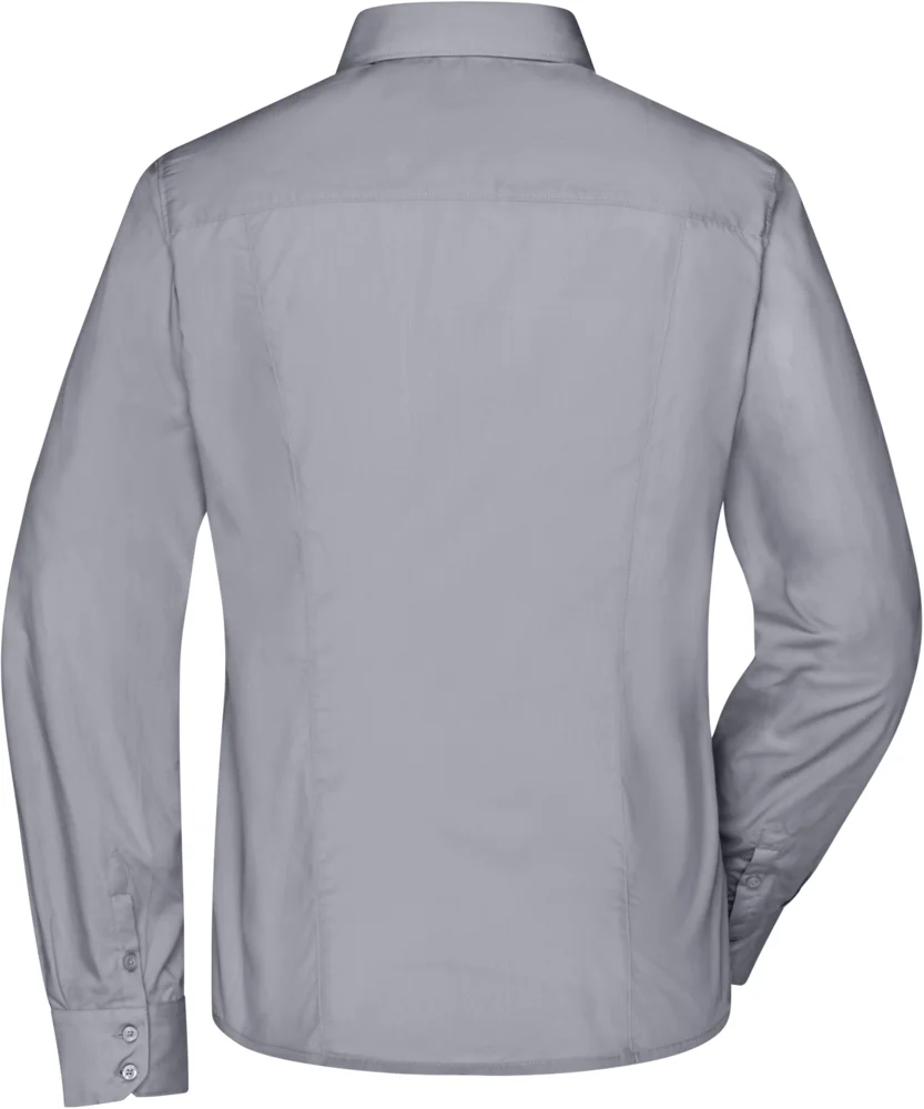 Popeline Business Bluse langarm