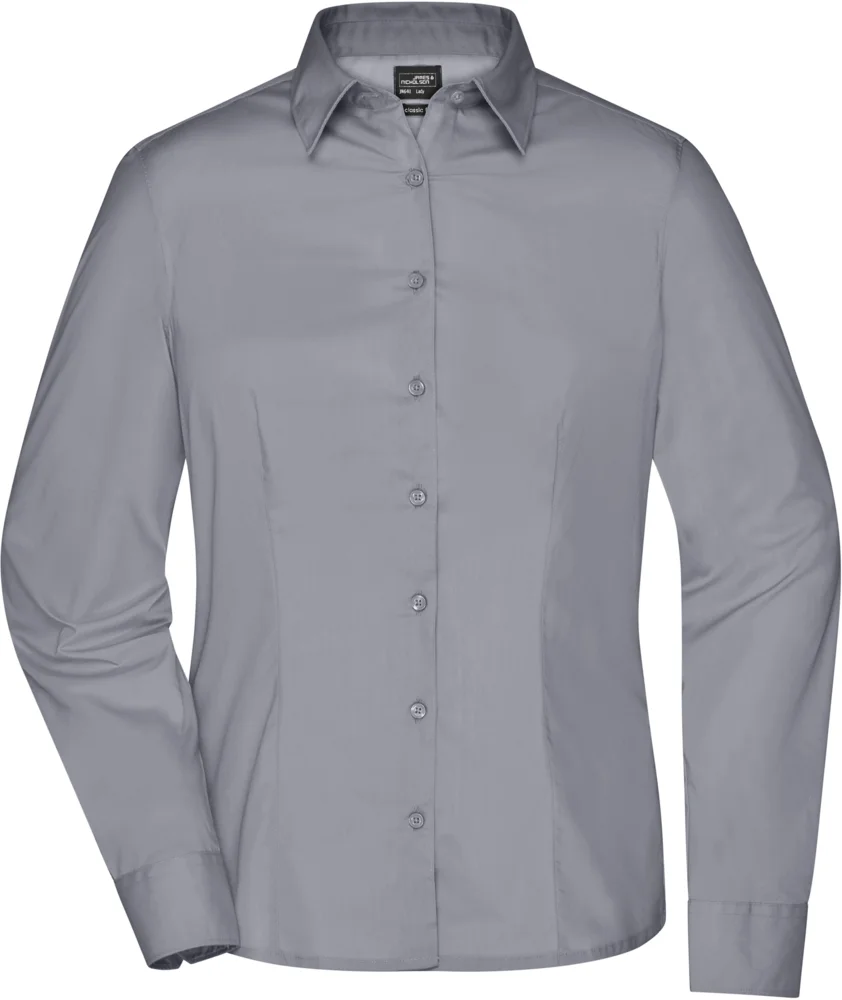 Popeline Business Bluse langarm