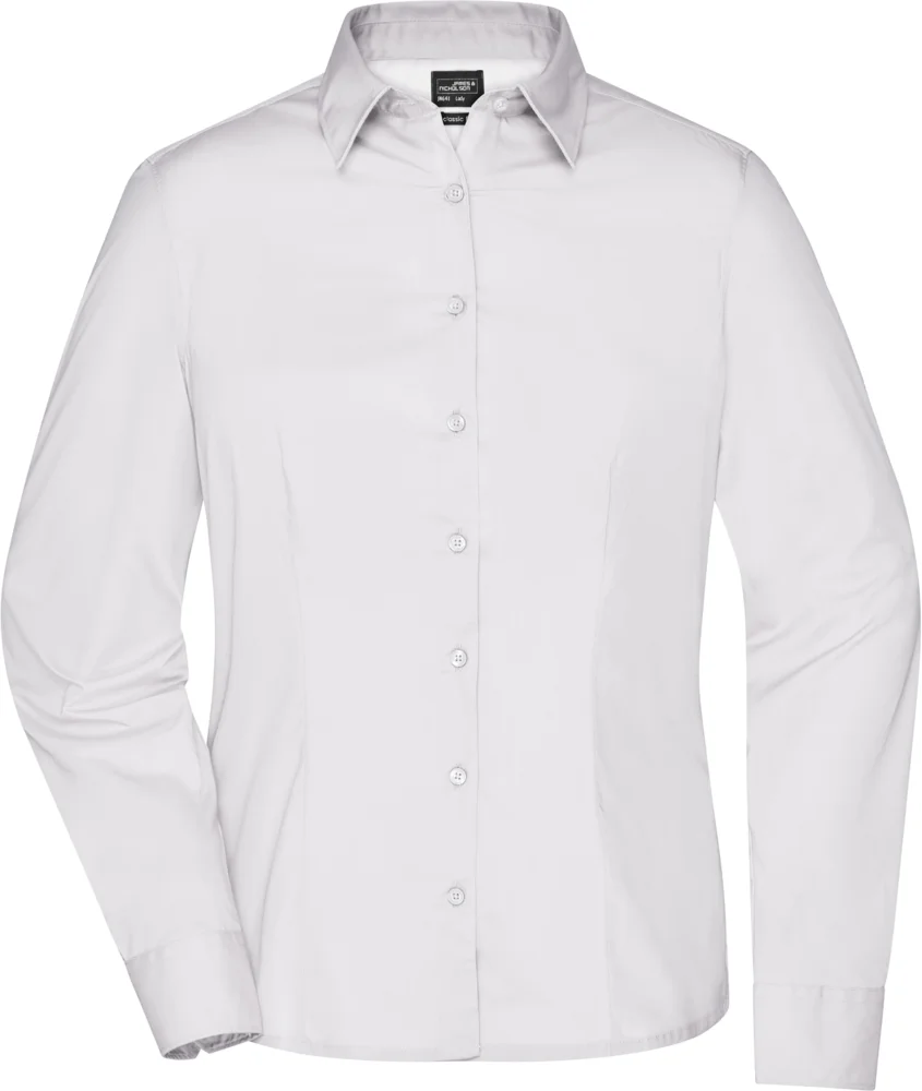 Popeline Business Bluse langarm